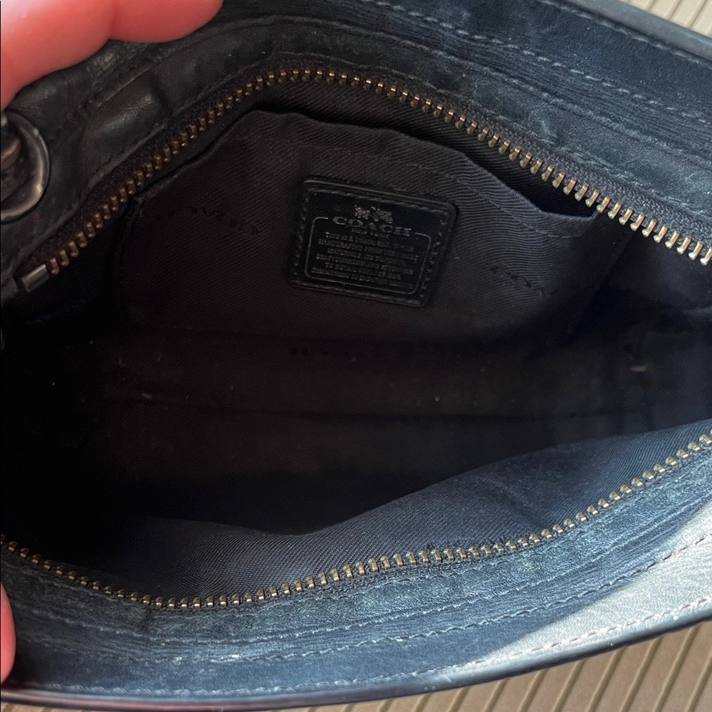 Coach - Black Pebbled Leather Crossbody Bag - Picture 10 of 10